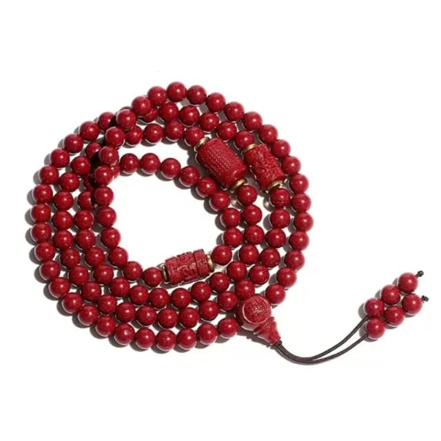 【巴黎精品】現貨+預購 硃砂佛珠108顆念珠朱砂項鍊手鍊擋煞轉運除穢淨化招財開運(心經8mm男女手串a1jt112)