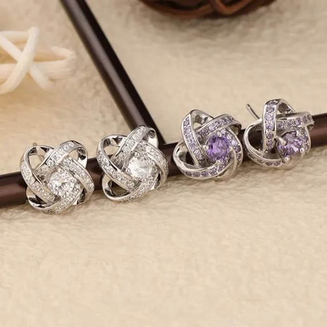 【KT DADA】雙11 四葉草耳環 耳釘 耳飾 純銀耳環 百搭飾品 六爪雪花旋轉