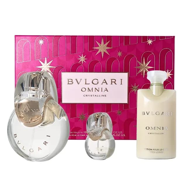【BVLGARI 寶格麗】Omnia Crystalline 晶澈白水晶淡香水禮盒 - 100ml +15ml+75ml身體乳(平行輸入)