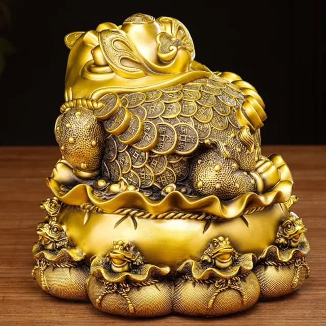【巨匠】黃銅金蟾 金蟾蜍 金蟬蟾蜍 長約13CM+送底座 客廳店鋪開業禮品辦公裝飾(黃銅金蟾 金蟾蜍)