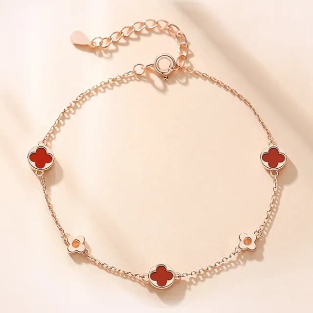 【MoonDy】雙11 S925 純銀手鍊 簡約手鍊 幸運草手鍊 閨蜜手鍊 生日禮物