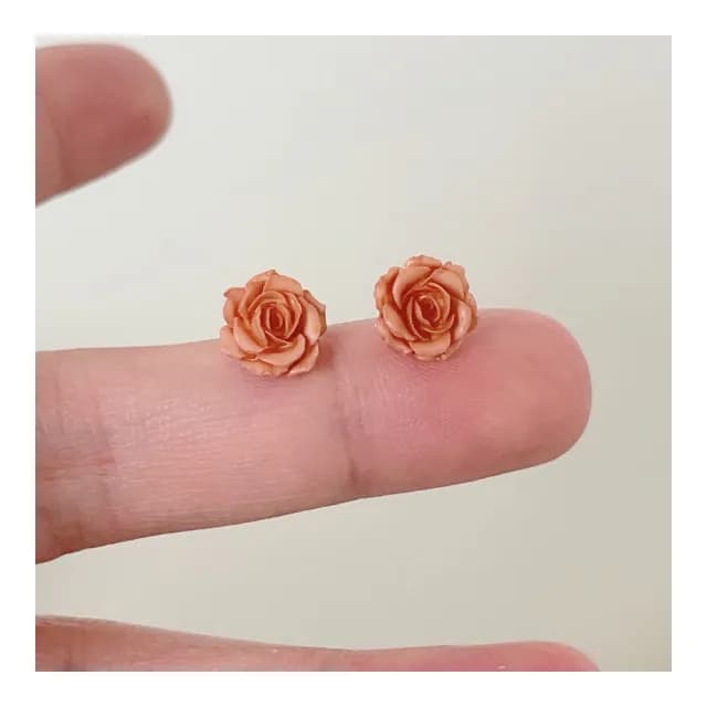 【MISS KOREA】浪漫氣質乾枯玫瑰花朵造型耳釘 耳環(玫瑰耳環 花朵耳環)