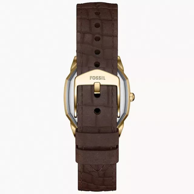 【FOSSIL】Harlow 復古八角大三針女錶 手錶-金x咖啡/27mm 禮物 送禮 推薦(ES5426)