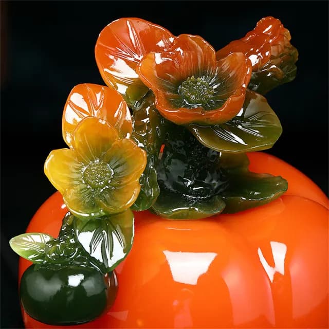 【超微米】事事如意柿子擺件 招財客廳玄關工藝品 博古架酒櫃裝飾品 搬新家喬遷禮物(柿子擺件 大號)