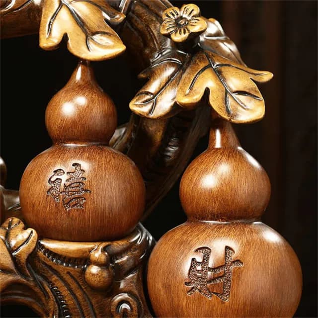 【超微米】五福臨門招財葫蘆擺件 家居客廳擺飾 工藝品 酒櫃電視櫃裝飾品 送禮喬遷禮品(葫蘆擺件39cm)