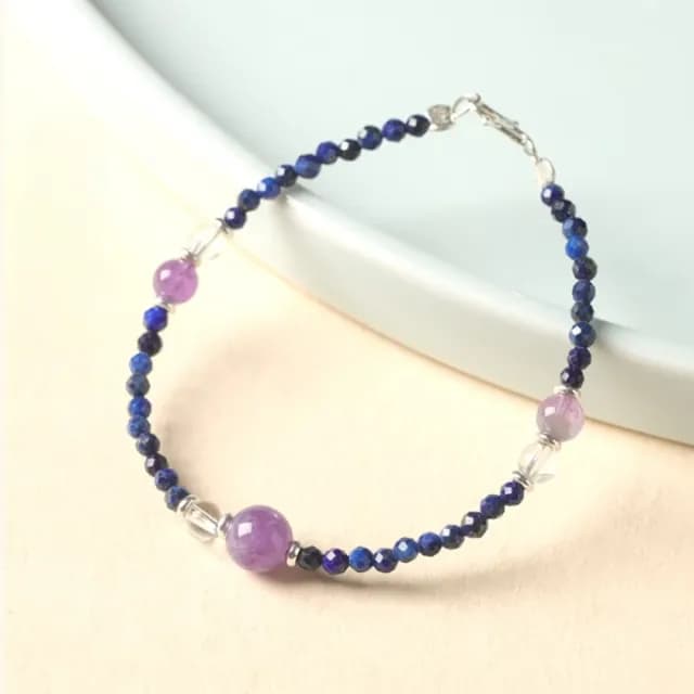 【青青紫衿】青金石手鍊(天然 水晶手串 首飾 女 古風)