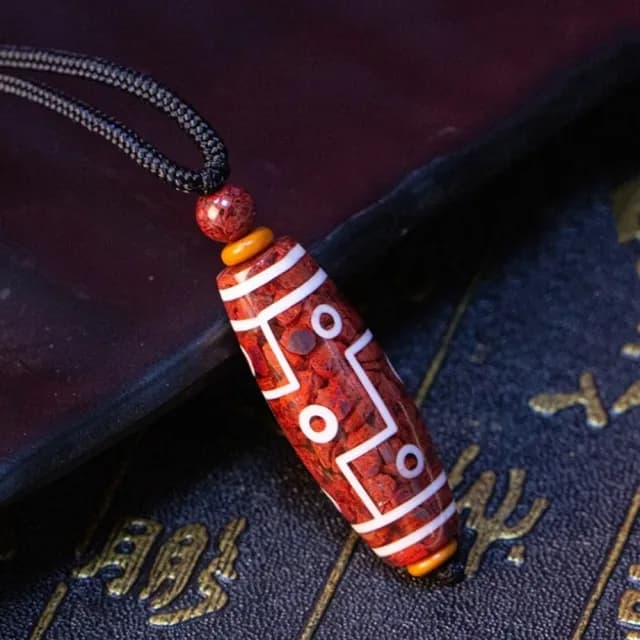 【Penny珮妮】原礦晶體硃砂天珠 吊墜項鍊2色可選(母親節 父親節 生日禮物 情人節 交換禮物 新婚 新年 尾牙)