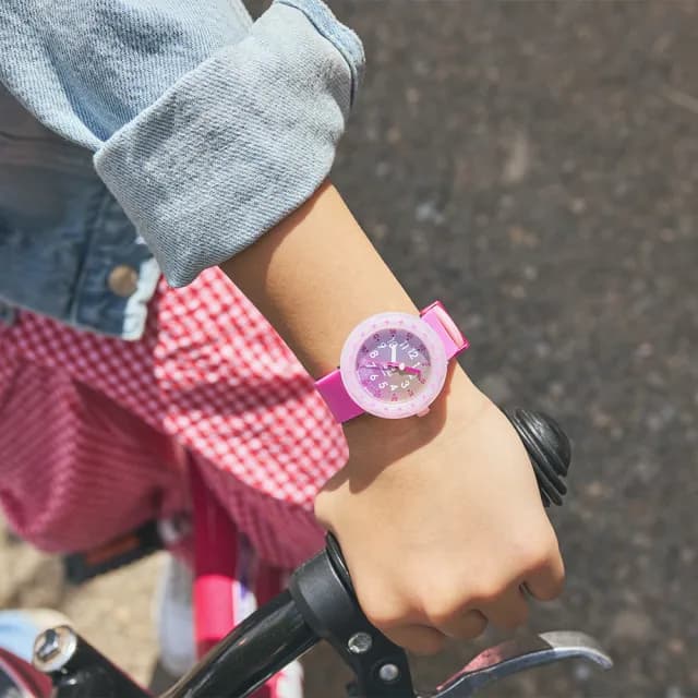 【Flik Flak】FUZE IN PINK 兒童手錶 兒童禮物/安全防水/瑞士製造 FCSP130(36.7mm)