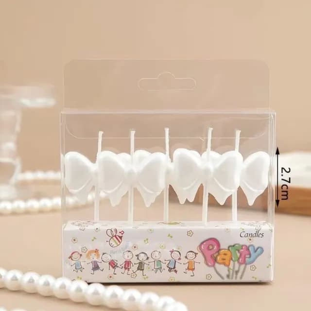 【仙女公主】珠光蝴蝶結蠟燭10支裝(唯美 夢幻 生日蠟燭 蛋糕 派對 慶生 節日 節慶 萬用蠟燭 造型蠟燭)