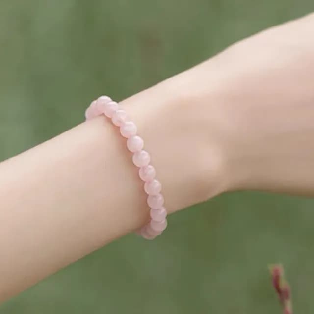 【MoonDy】雙11 6mm粉水晶手鍊 佛珠手鍊 粉紅手串 ins手鍊 招桃花 結良緣 圓珠手鍊 水晶手鍊