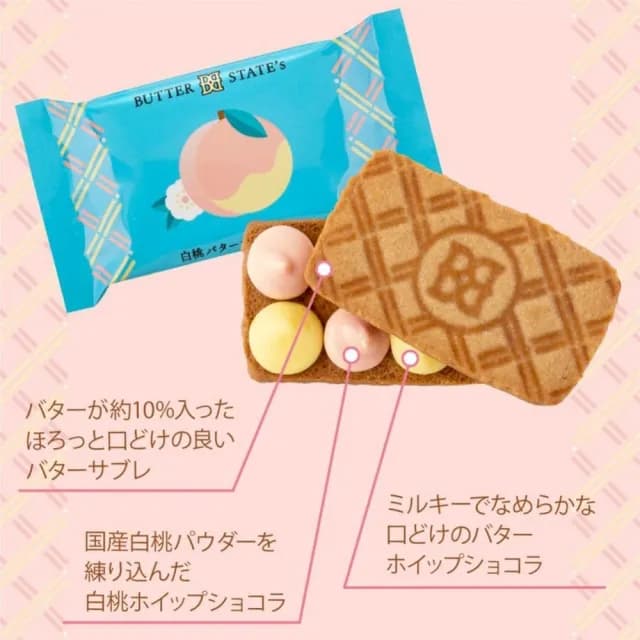 【BUTTER STATES】白桃奶油夾心餅乾禮盒(8入/盒_中秋送禮)