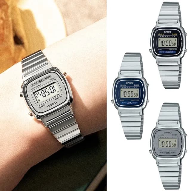 【CASIO 卡西歐】高人氣復古款計時手錶-3款可選(LA670WA-1/LA670WA-2/LA670WA-7)