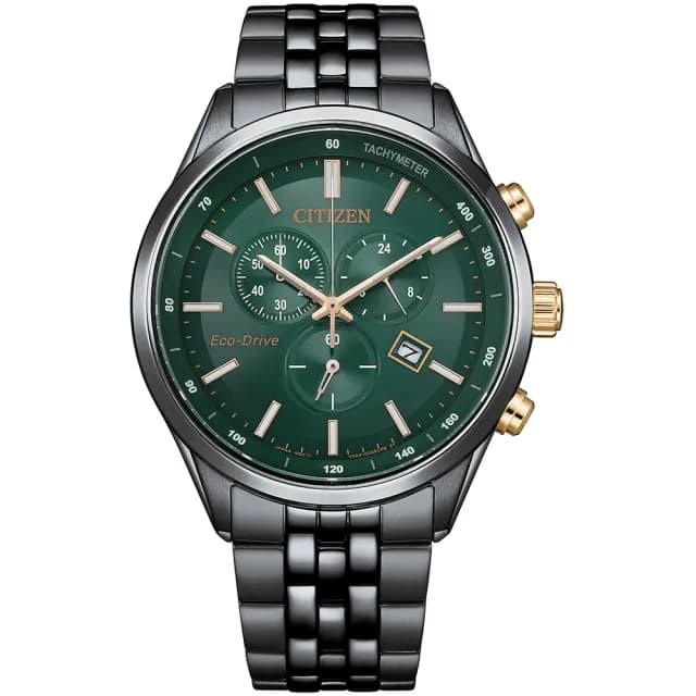 【CITIZEN 星辰】Chronograph 亞洲限定 光動能三眼計時手錶-42mm 禮物(AT2576-50X)