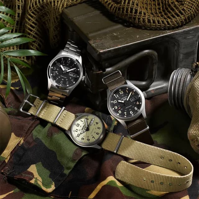 【SEIKO 精工】5 Sports 系列 軍風機械錶 禮物 送禮 推薦(4R36-13P0D)