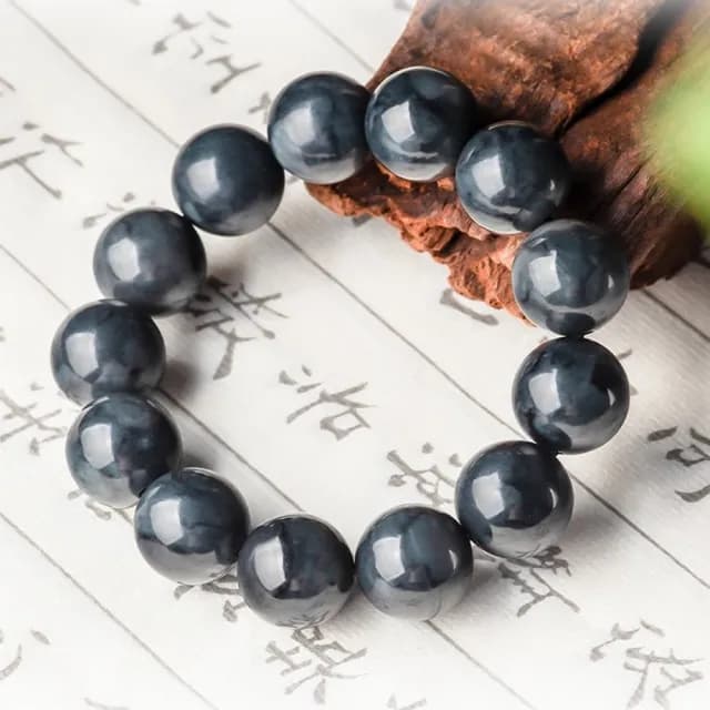 【KT DADA】雙11 玉石手串 圓珠手鍊 墨玉玉石 手串 串珠手鍊 百搭飾品 天然和田玉