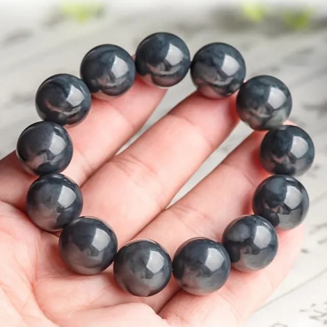 【KT DADA】雙11 玉石手串 圓珠手鍊 墨玉玉石 手串 串珠手鍊 百搭飾品 天然和田玉