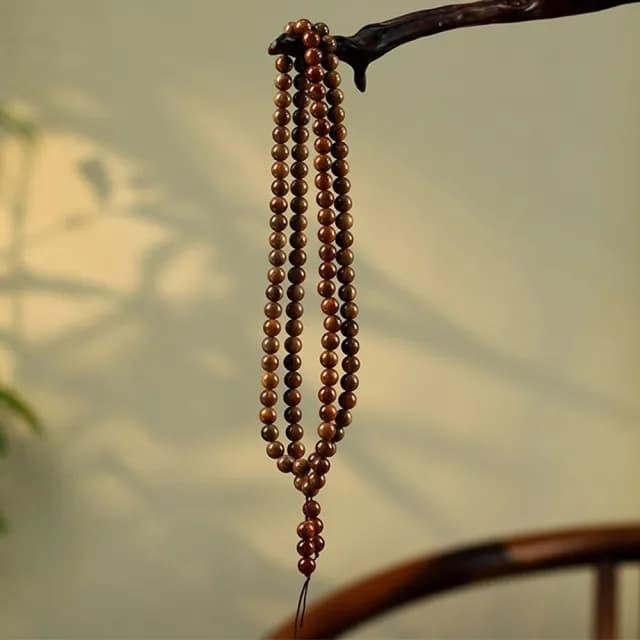 【MoonDy】雙11 多圈手鍊 天然庫克菩提 108顆佛珠手串 圓珠項鍊 念珠飾品