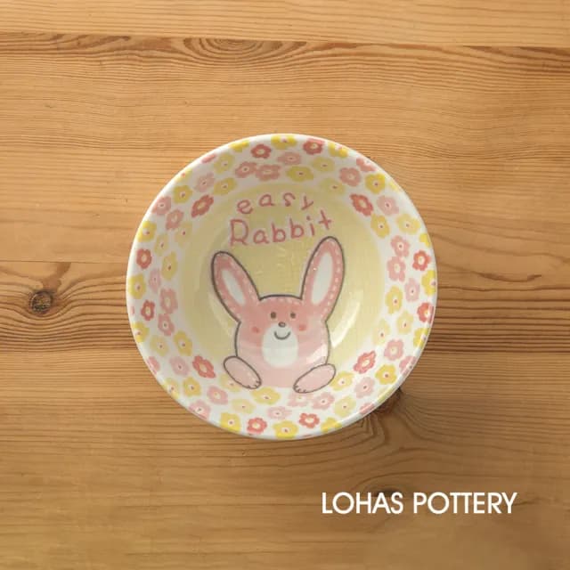 【LohasPottery 陸寶】日本製 美濃燒 動物卡通釉下彩壓紋餐具 6吋動物卡通飯碗(兒童碗 白飯碗)