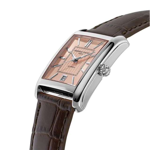 【CONSTANT 康斯登】Classics Carree 百年典雅 鮭魚面方形機械錶 禮物 送禮 推薦(FC-303SAL4C6)