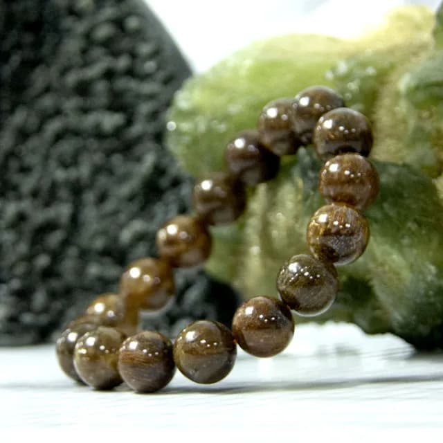 【德山珠寶】天然5A級12mm銅鈦晶水晶手鍊(情人節生日禮物飾品母親節水晶手鍊CE476)