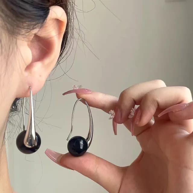 【LEESA】雙11 女生耳環\耳飾\垂墜耳環\個性耳環\耳環\瑪瑙耳環\百搭