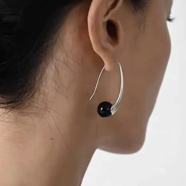 【LEESA】雙11 女生耳環\耳飾\垂墜耳環\個性耳環\耳環\瑪瑙耳環\百搭