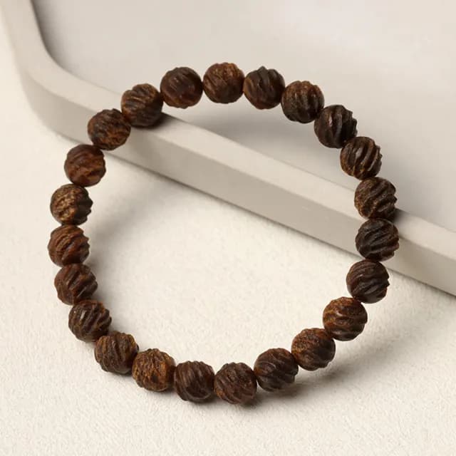 【MoonDy】雙11 綠奇楠沉香手鍊 單圈佛珠手串 8mm沉香串珠飾品 沉香手飾 復古文玩