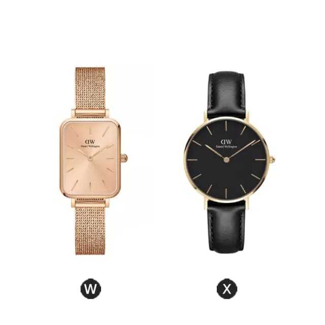 【Daniel Wellington】DW 手錶  Quadro、幻彩系列20X26、方錶、小圓錶、米蘭金屬錶(多款任選)