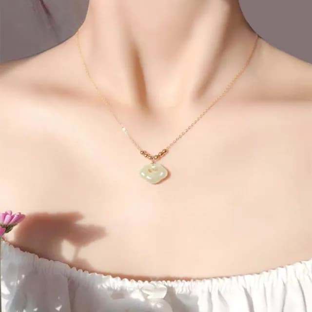 【紐約精品】現貨+預購 天然和田玉項鍊項鍊項鏈鎖骨鏈轉運招財淨化開運情人節禮物配件(飾品2款a1lh22)