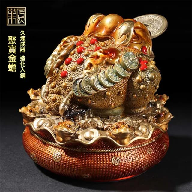 【超微米】八方來財金蟾擺件 客廳擺設 辦公室桌上擺飾 收銀台裝飾品 送禮喬遷開業禮品(金蟾擺件11*11*10)