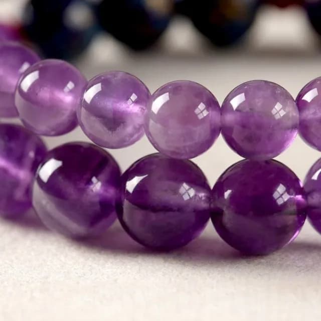 【LEEHER】雙11 大漆轉運珠手鍊/水晶單圈串珠手飾/紫水晶手串/石榴石配飾/圓珠飾品