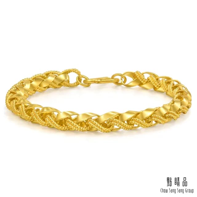 【點睛品】編織騎士鍊 黃金手鍊_計價黃金