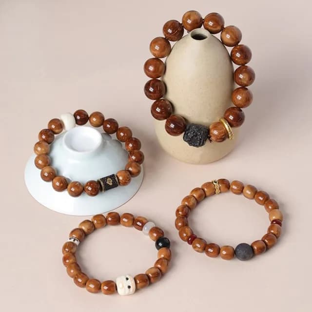 【KT DADA】雙11 黑檀背雲珠手飾 文玩 根付鹿角飾品 配飾 庫克菩提手串 圓珠串珠手鍊