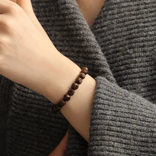 【KT DADA】雙11 佛珠手鍊 新中式手飾 綠奇楠沉香手串 四面珠串珠素圈 文玩 飾品