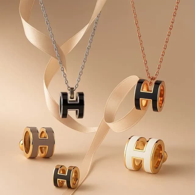【Hermes 愛馬仕】mini POP H 精緻飾品(項鍊/手環/針式耳環/夾式耳環)