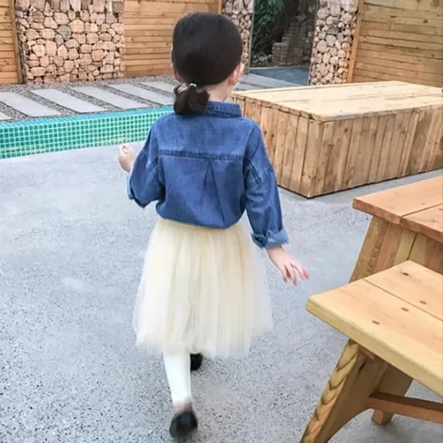 【橘魔法】浪漫飄逸中長紗裙內搭褲(假兩件 內搭褲裙 女童 長褲 褲裙 紗裙 兒童 童裝)