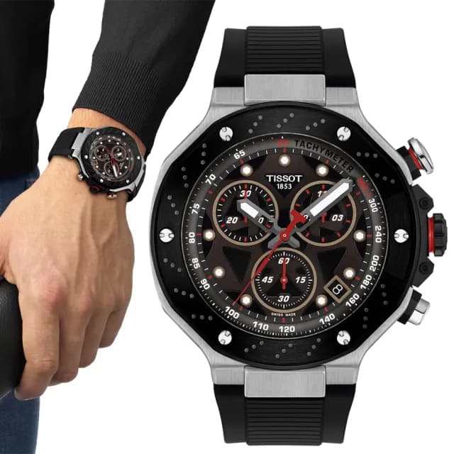 【TISSOT 天梭】T-RACE 競速系列 MotoGP 計時腕錶 禮物 送禮 推薦(T1414172708100)