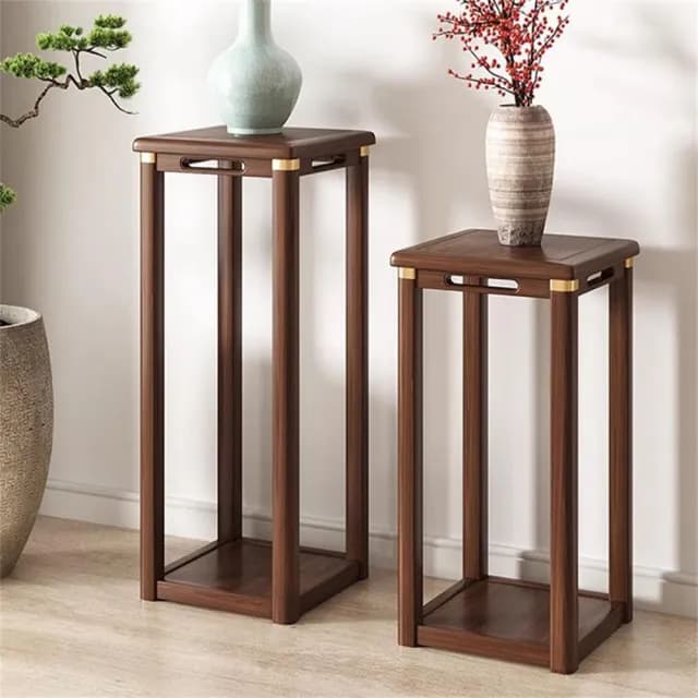 【匠俱】新中式花架實木多層 客廳盆景架花臺 陽臺盆栽植物架 綠植花卉展示(古典 東方美學 落地式 展示架)