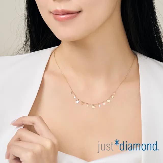 【Just Diamond】鎮金店 18K玫瑰金手鍊/項鍊/耳環 任選(網路限定)