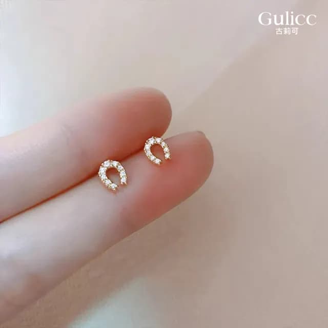 【Golicc】U型小馬蹄 精緻耳環(雙11 聖誕節 生日 飾品 耳釘 耳飾 耳墜 禮物)
