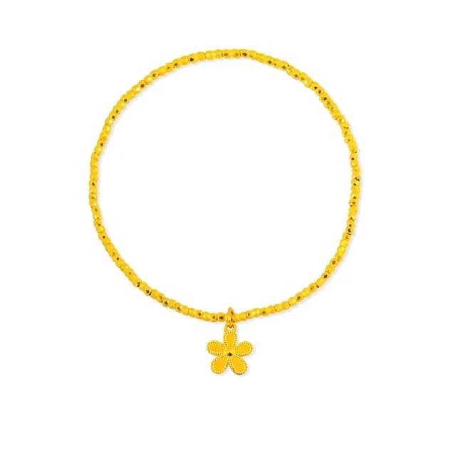 【GJS 金敬順】雙11黃金手鍊 閃閃金珠 小花 串珠 女款(金重:0.58錢/+-0.03錢)