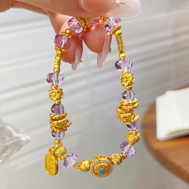 【九紫離火】紫水晶琉璃珠手串(盤纏 手飾 手環 手鍊 平安 高級 新中式)