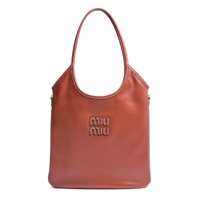 【MIU MIU】Ivy 皮革 手袋 托特包 肩背包 鐵鏽紅色 5BG231