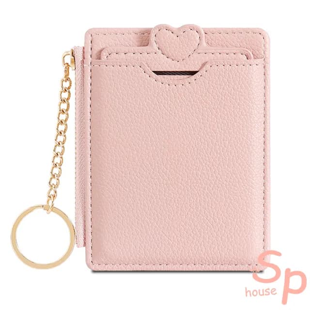 【Sp house】純色清新門禁卡套多功能拉鍊鑰匙零錢包(10色可選)