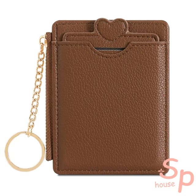 【Sp house】純色清新門禁卡套多功能拉鍊鑰匙零錢包(10色可選)