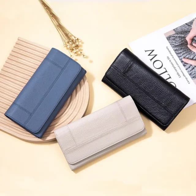 【LEEHER】雙11 真皮錢包/拼接車縫錢夾/多卡位手拿包/長款錢包/長夾/女生錢包