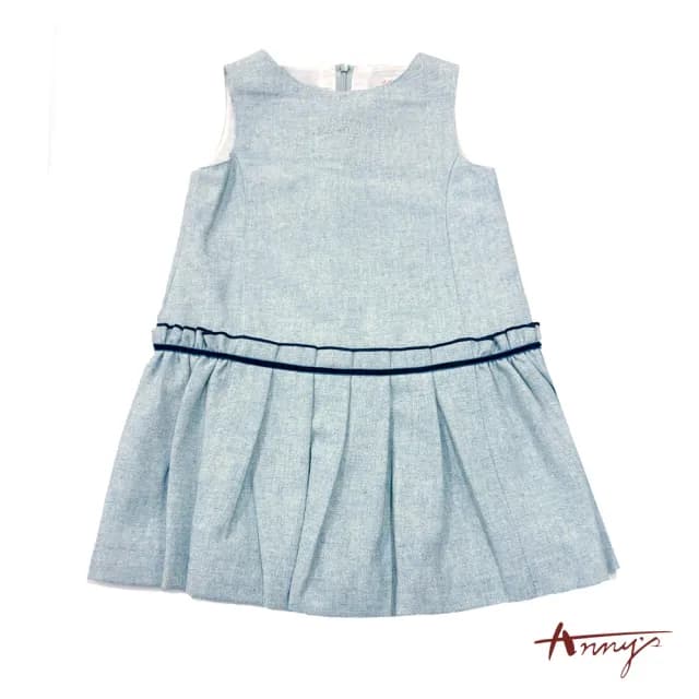 【ANNY’S 安妮公主】童裝  氣質典雅秋冬款混羊毛背心裙(3619水藍)