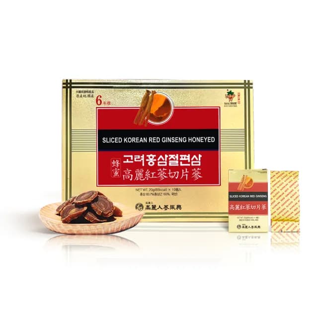 【振興高麗人蔘】蜂蜜高麗紅蔘切片蔘-6年根 200g(送禮首選 長輩熱愛款 附提袋)