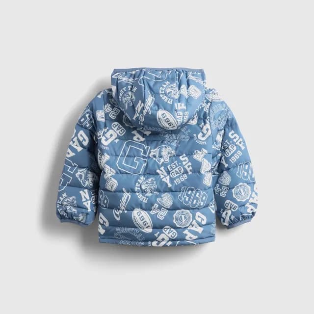 【GAP】男幼童裝 Logo印花連帽外套-藍色(789830)