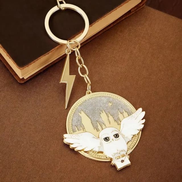 【Harry Potter 哈利波特】高質感貓頭鷹嘿美造型金屬鑰匙圈鑰匙扣包包吊飾(男女朋友送禮生日聖誕交換禮物)